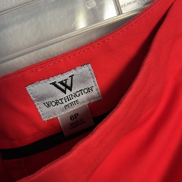 Worthington orange pencil skirt size 6 Petite snap buttons sexy - Picture 5 of 7